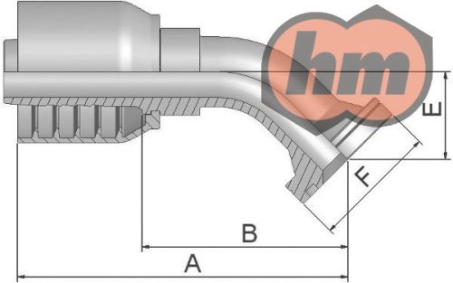 (16F73-20-16-1P) SFS 45° 6000 psi, 1.1/4", 53,98mm, DN25