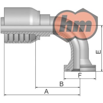 (16N70-20-16-1P) SFS 90° 6000psi 1.1/4", 63,50mm, DN25