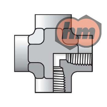 (3-8KMMOO-S) NPTF kereszt idom, B-B-B-B